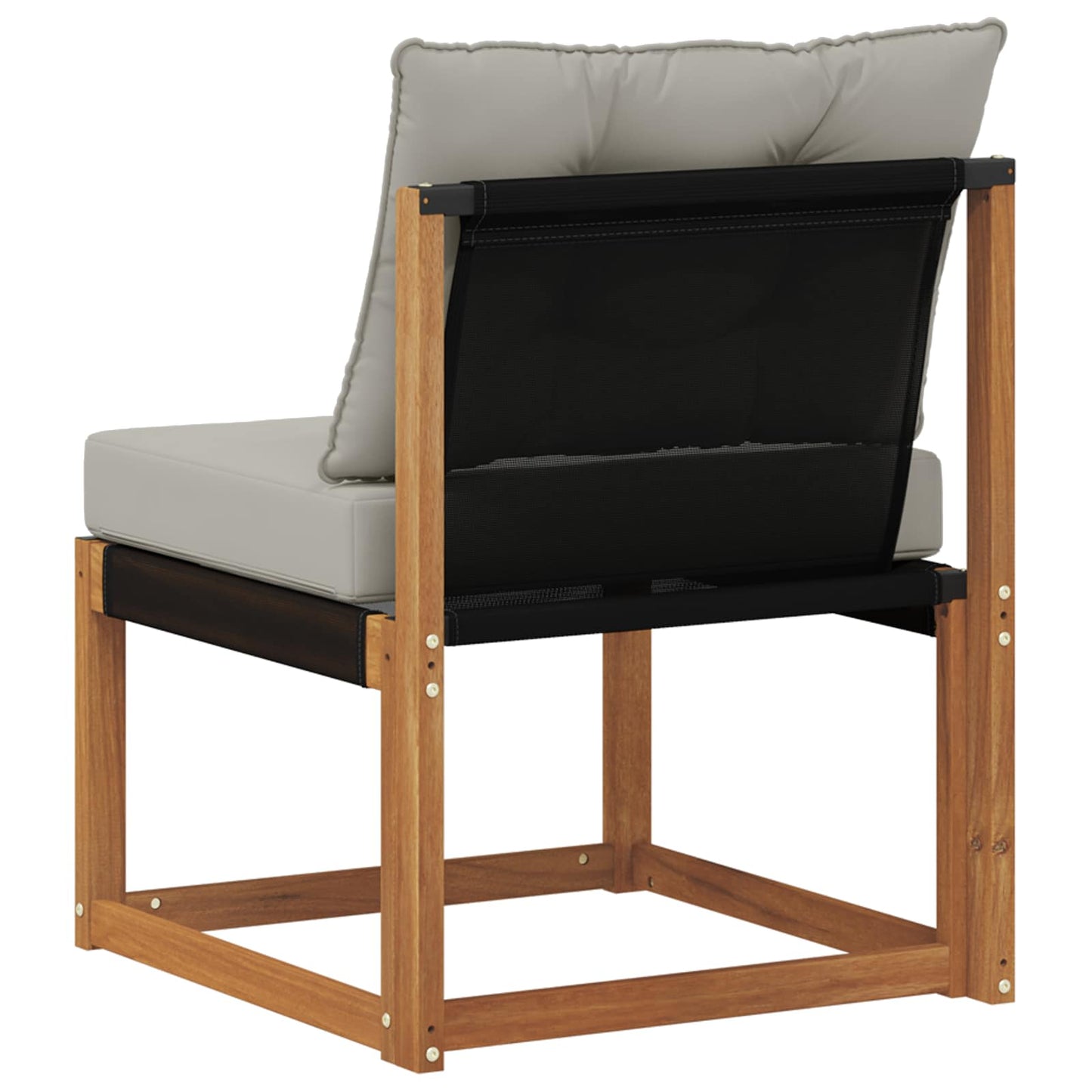 Outdoor Mittelsofa Massivholz Akazie und Textilene Stoff Natur