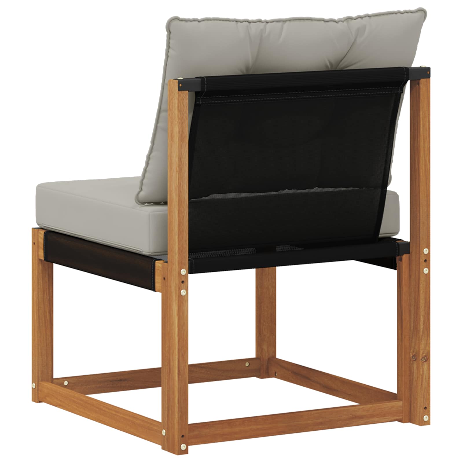 Outdoor Mittelsofa Massivholz Akazie und Textilene Stoff Natur
