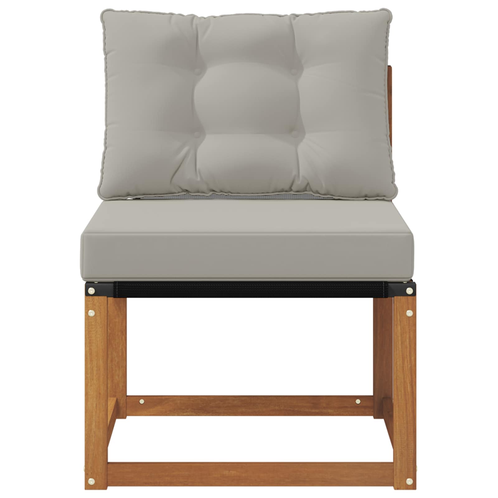Outdoor Mittelsofa Massivholz Akazie und Textilene Stoff Natur