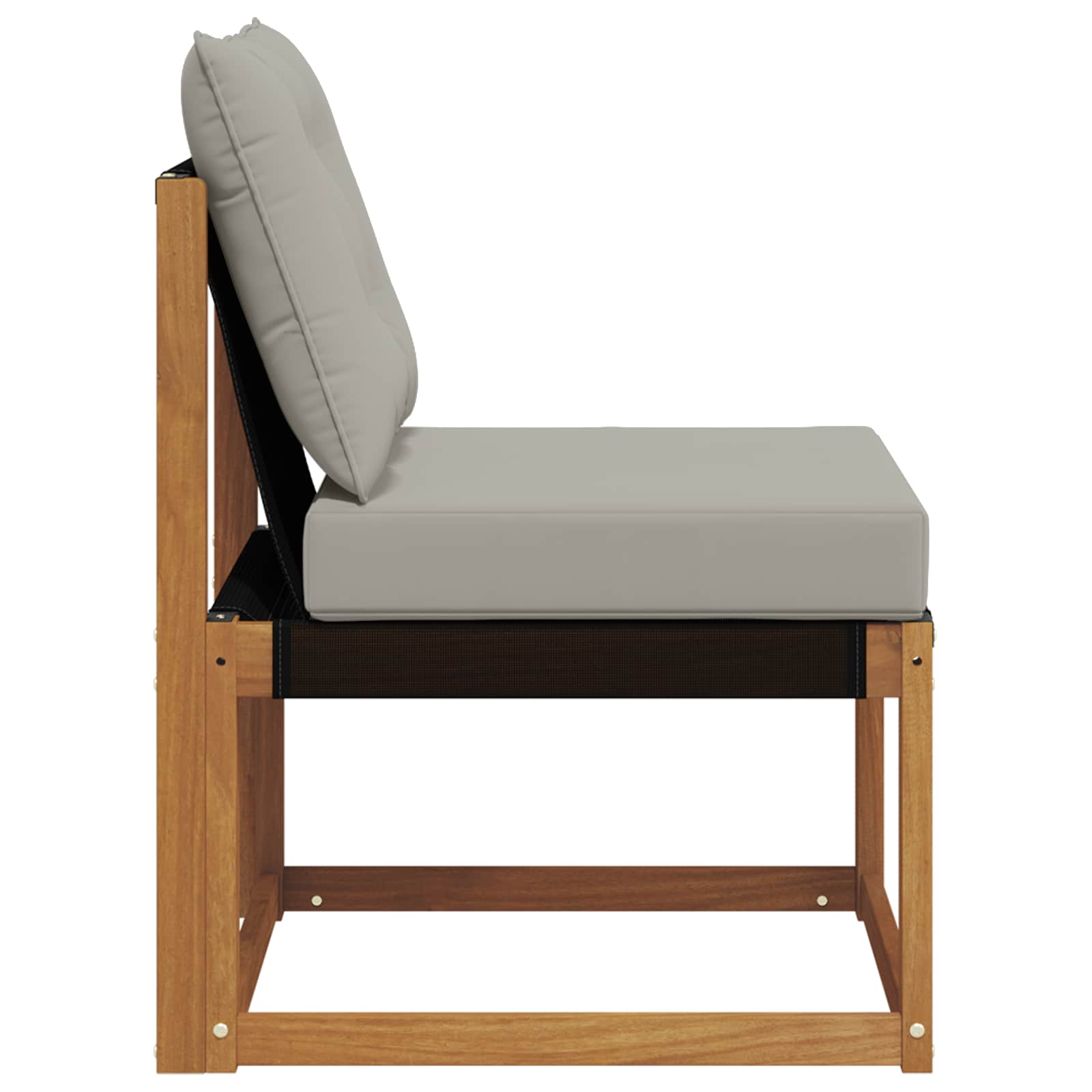 Outdoor Mittelsofa Massivholz Akazie und Textilene Stoff Natur