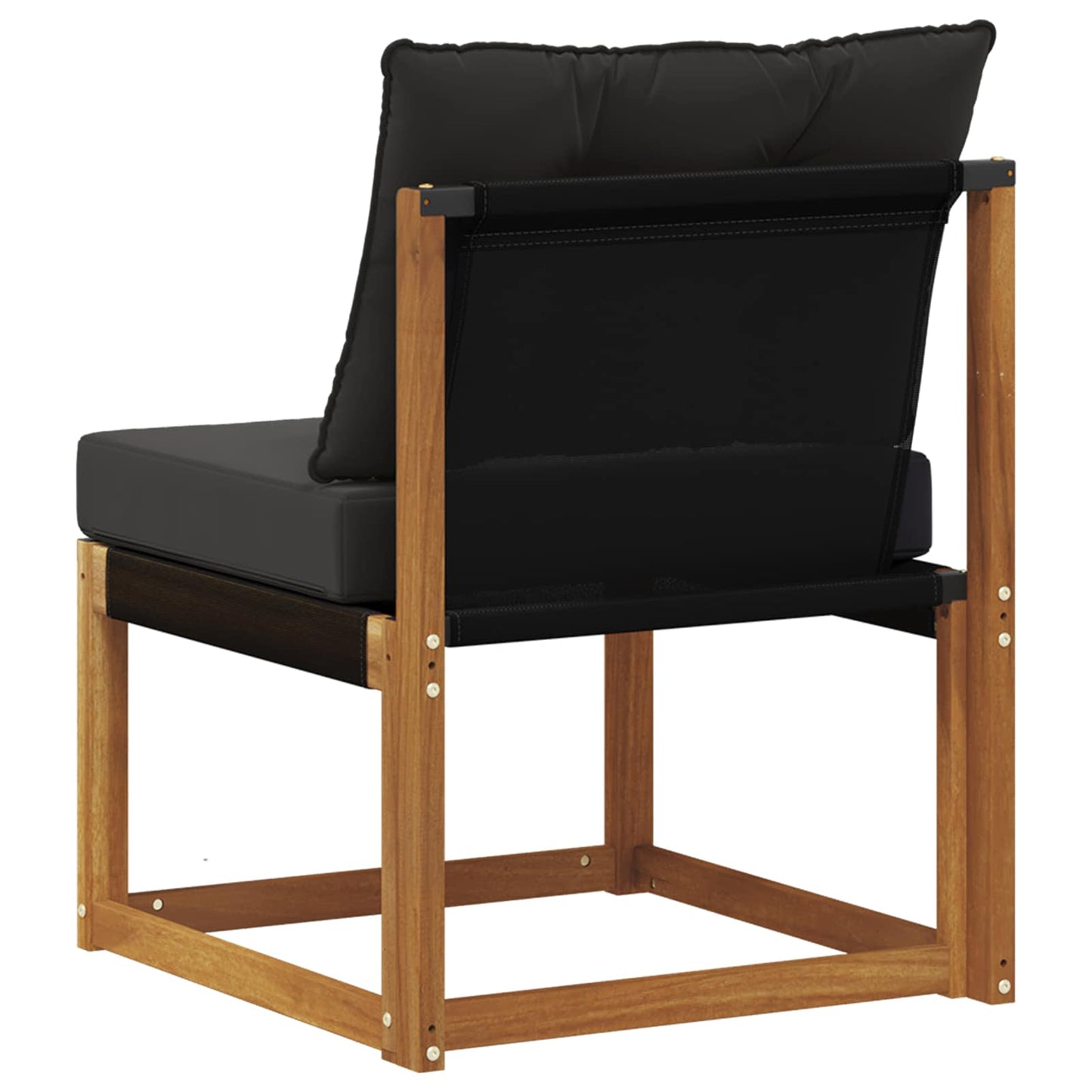 Outdoor Mittelsofa Massivholz Akazie und Textilene Stoff Natur