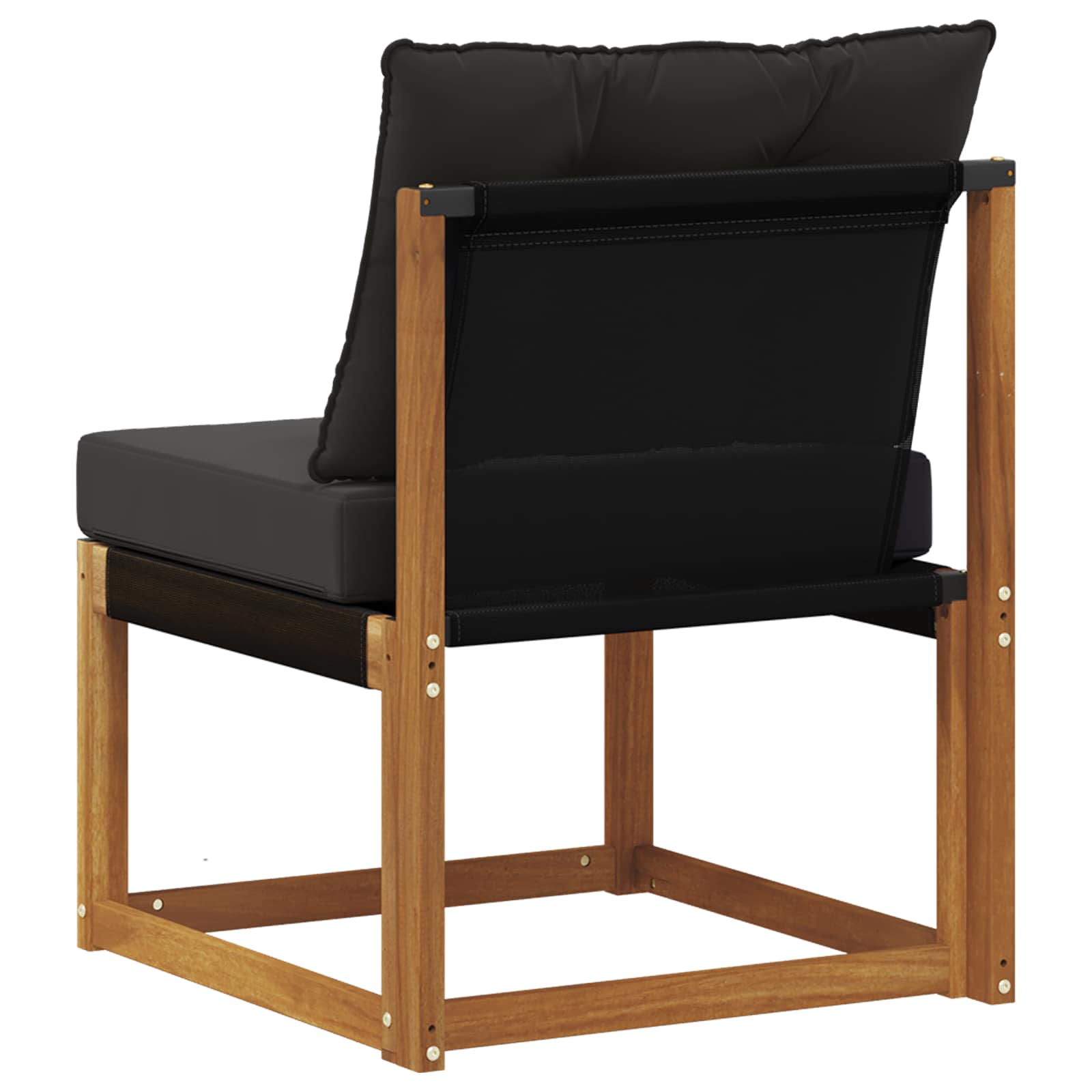 Outdoor Mittelsofa Massivholz Akazie und Textilene Stoff Natur