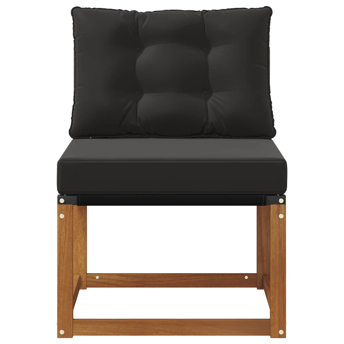 Outdoor Mittelsofa Massivholz Akazie und Textilene Stoff Natur