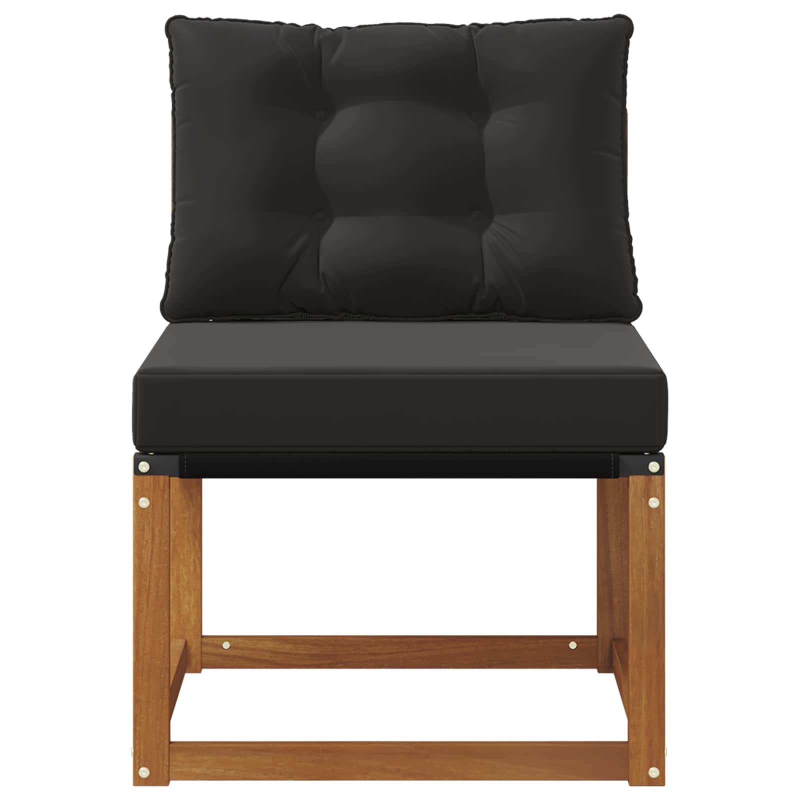 Outdoor Mittelsofa Massivholz Akazie und Textilene Stoff Natur