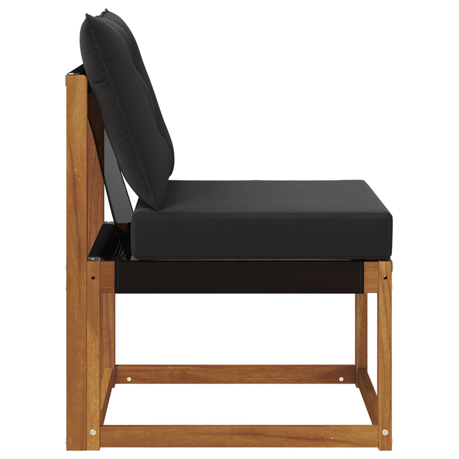 Outdoor Mittelsofa Massivholz Akazie und Textilene Stoff Natur