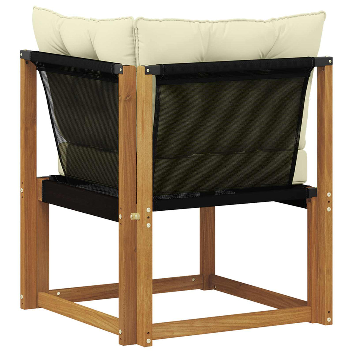 Outdoor Ecksofa Massivholz Akazie und Textilene Stoff Natur