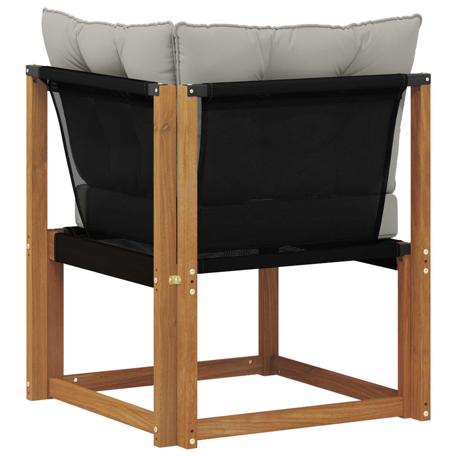 Outdoor Ecksofa Massivholz Akazie und Textilene Stoff Natur