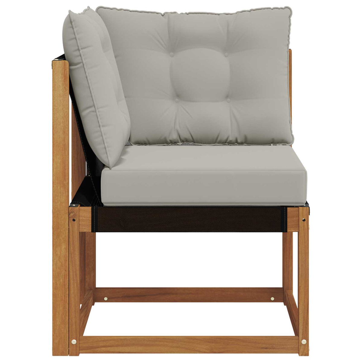 Outdoor Ecksofa Massivholz Akazie und Textilene Stoff Natur