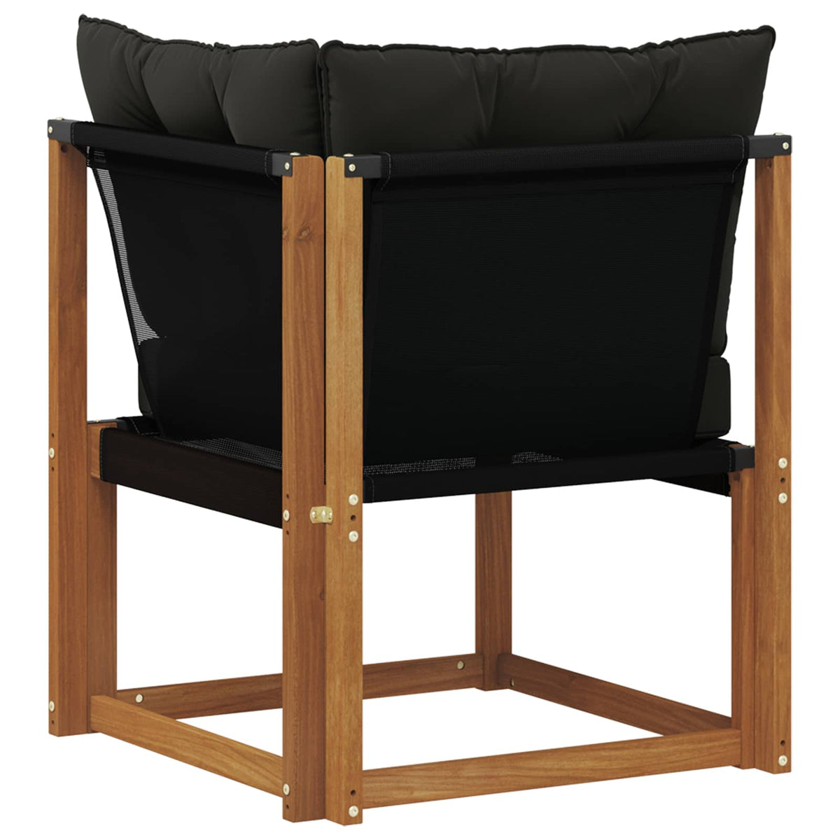 Outdoor Ecksofa Massivholz Akazie und Textilene Stoff Natur