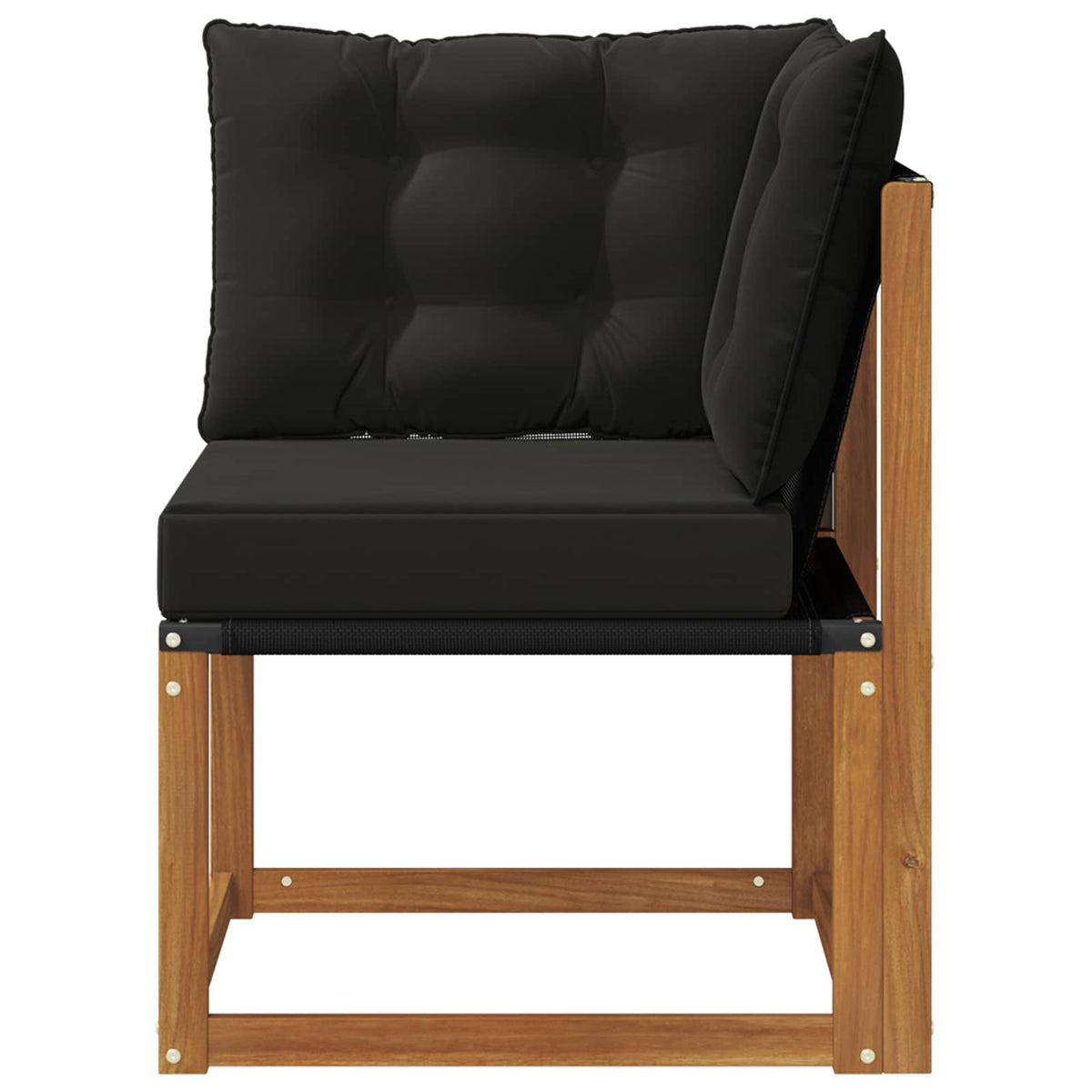 Outdoor Ecksofa Massivholz Akazie und Textilene Stoff Natur