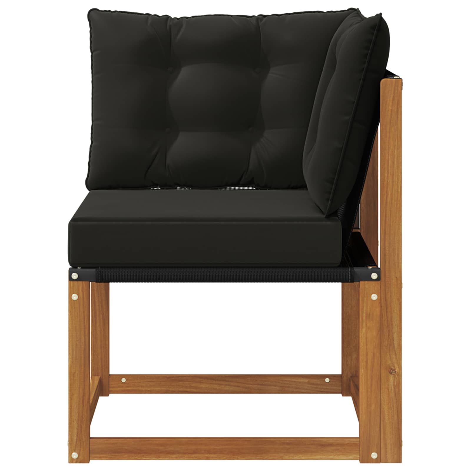 Outdoor Ecksofa Massivholz Akazie und Textilene Stoff Natur