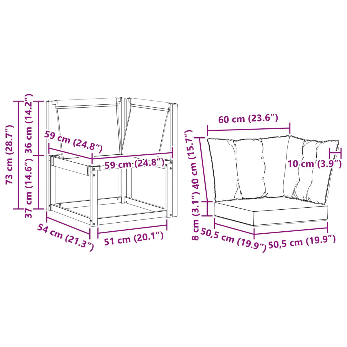 Outdoor Ecksofa Massivholz Akazie und Textilene Stoff Natur
