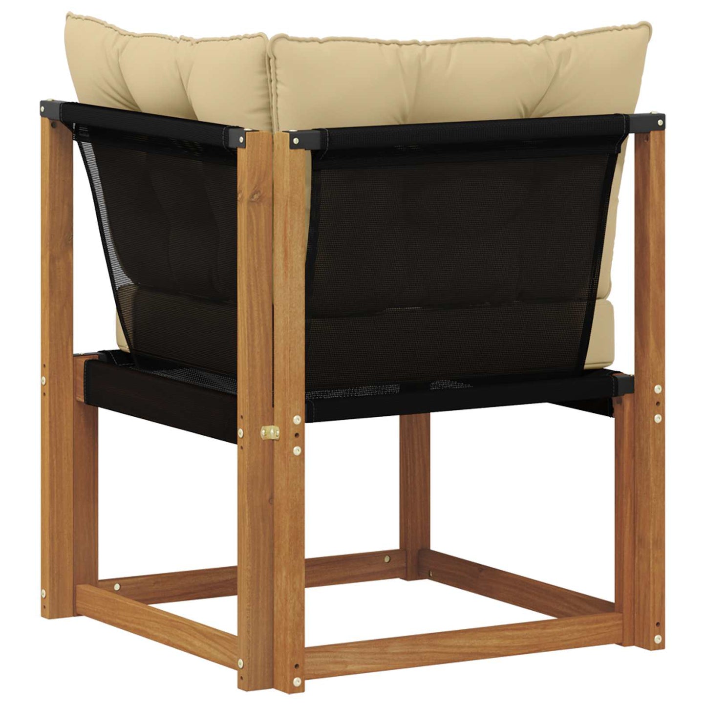 Outdoor Ecksofa Massivholz Akazie und Textilene Stoff Natur