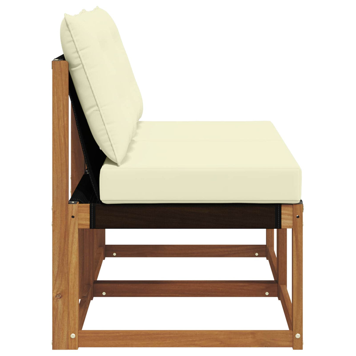 2 Stk. Outdoor Mittelsofa Massivholz Akazie und Textilene Stoff