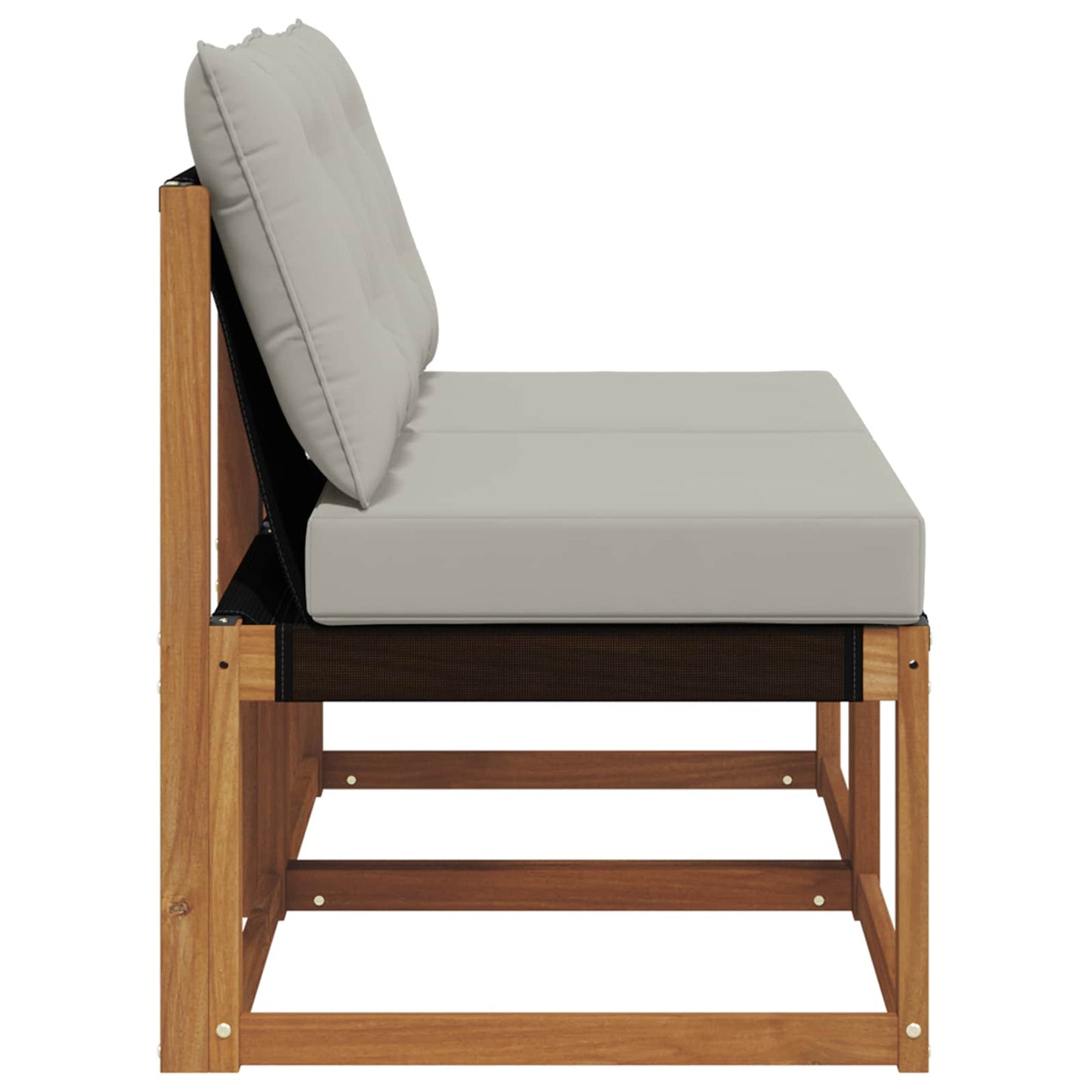 2 Stk. Outdoor Mittelsofa Massivholz Akazie und Textilene Stoff