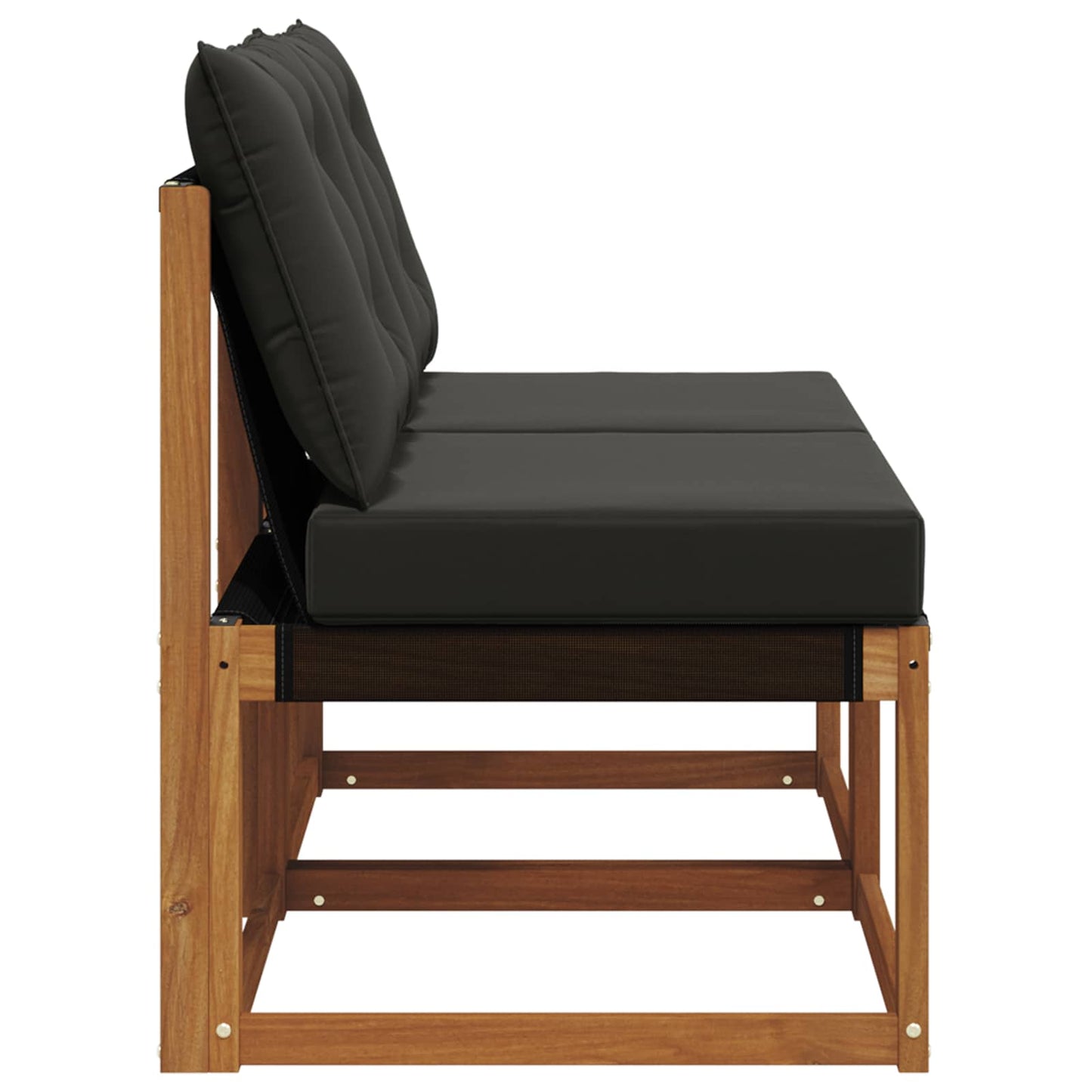 2 Stk. Outdoor Mittelsofa Massivholz Akazie und Textilene Stoff