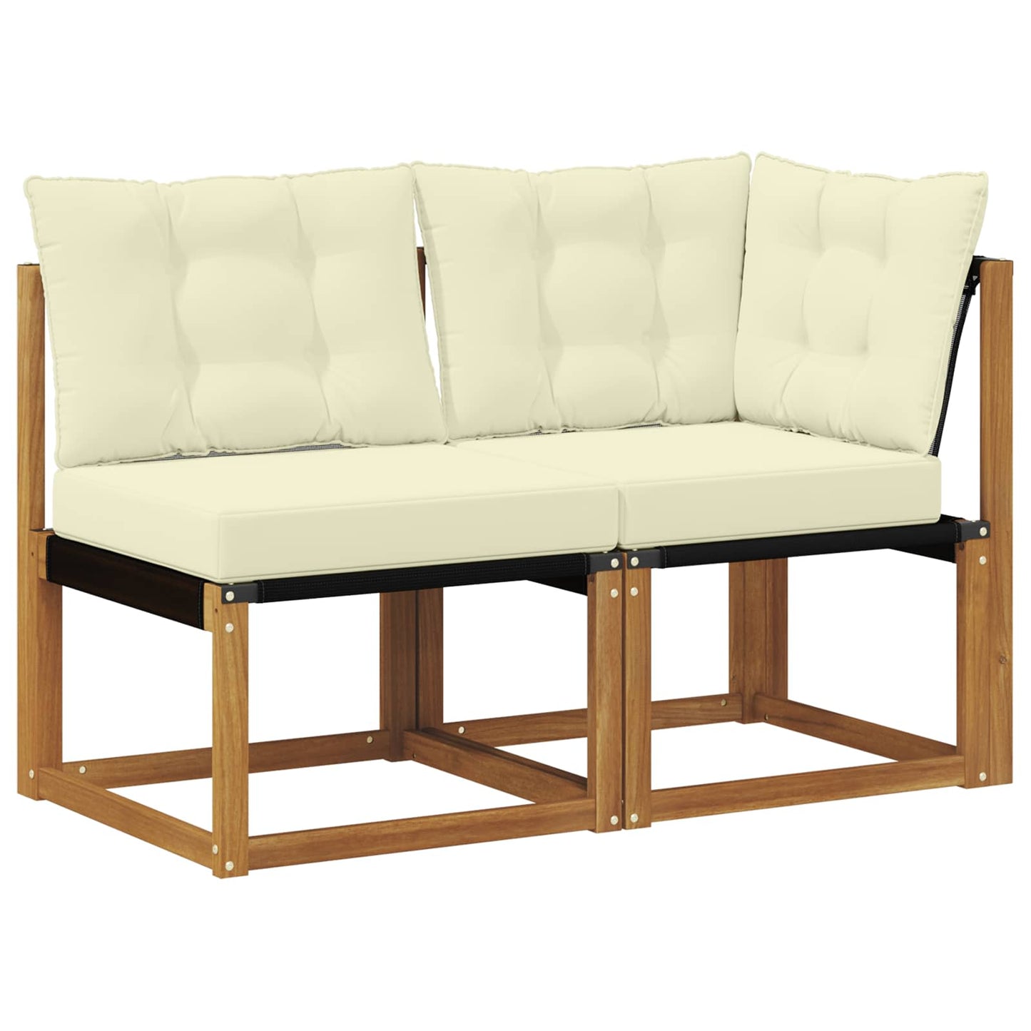 2 Stk. Outdoor Mittel- und Ecksofa Natur