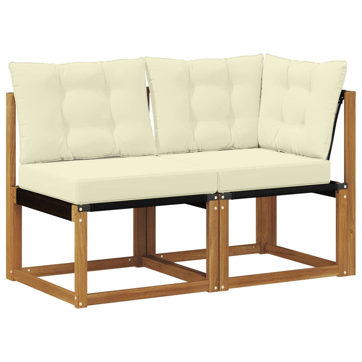 2 Stk. Outdoor Mittel- und Ecksofa Natur