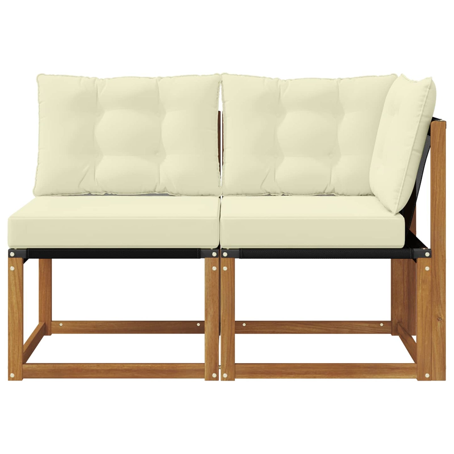 2 Stk. Outdoor Mittel- und Ecksofa Natur