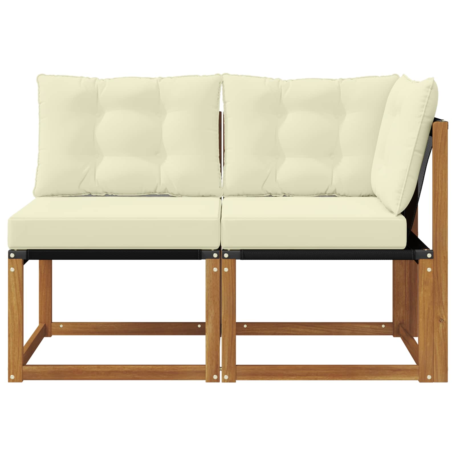 2 Stk. Outdoor Mittel- und Ecksofa Natur