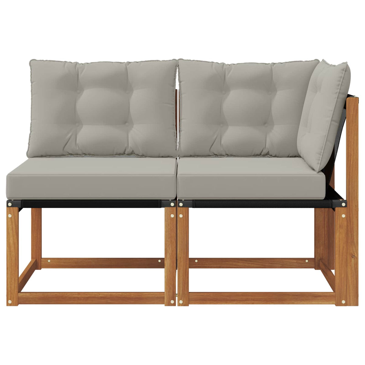 2 Stk. Outdoor Mittel- und Ecksofa Natur