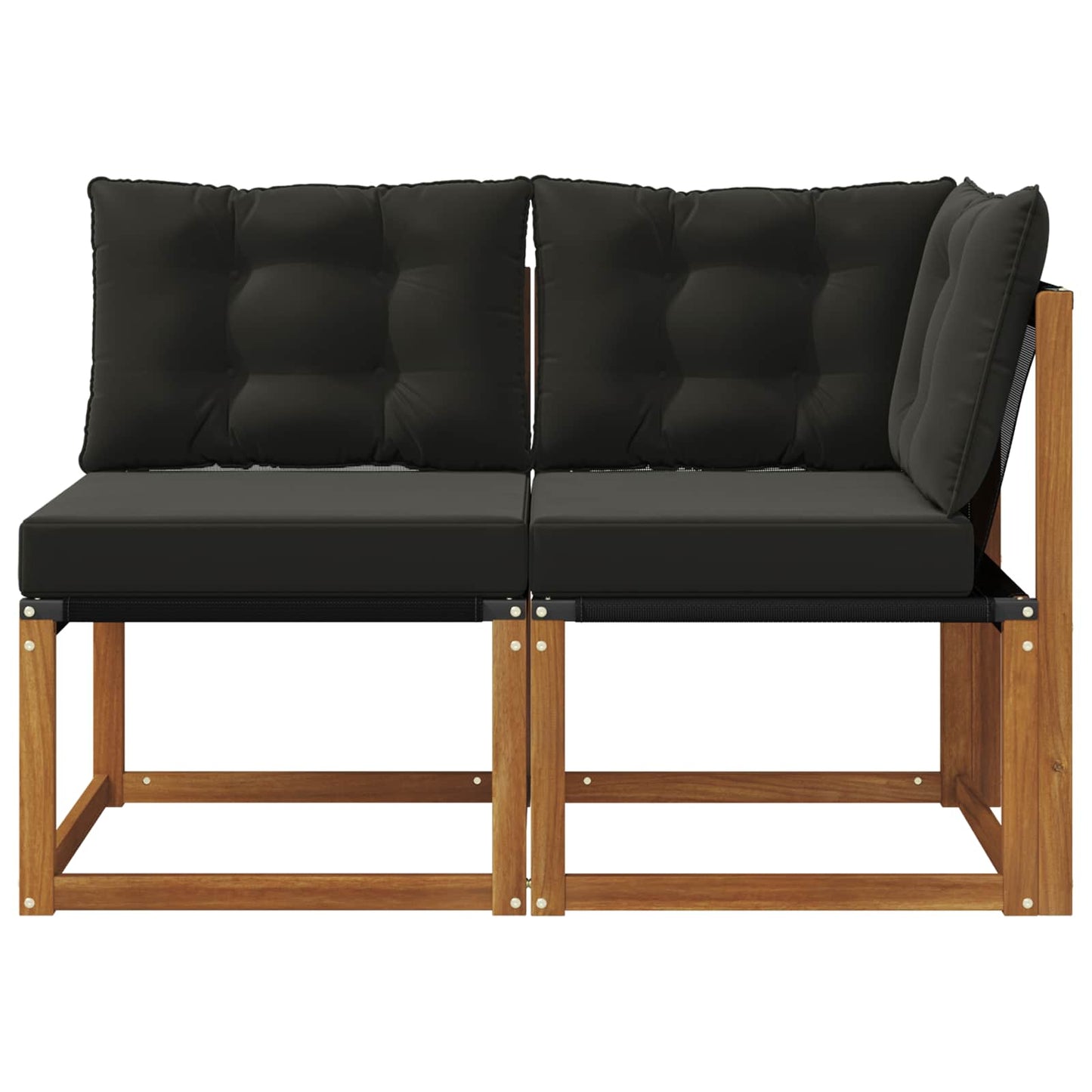 2 Stk. Outdoor Mittel- und Ecksofa Natur