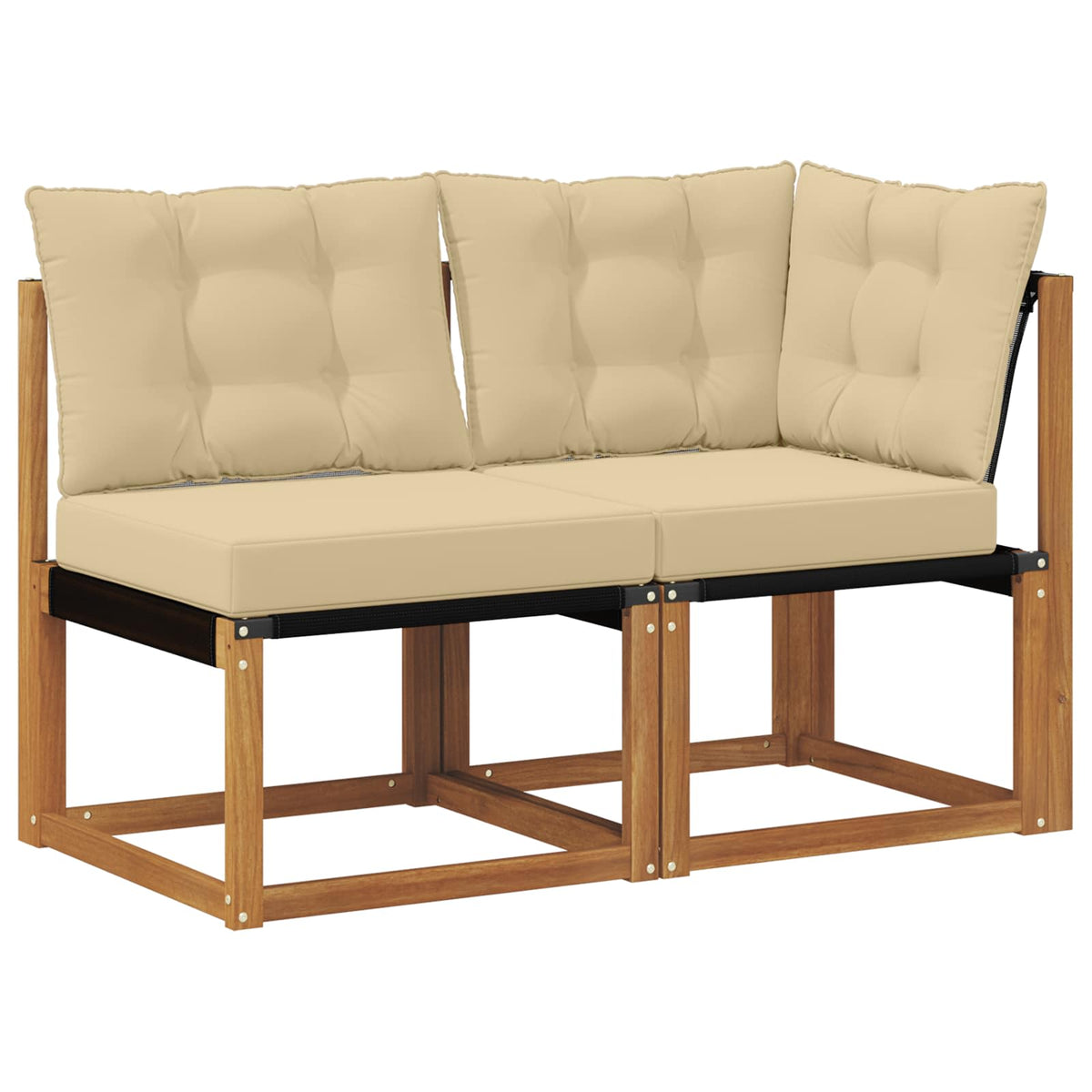 2 Stk. Outdoor Mittel- und Ecksofa Natur