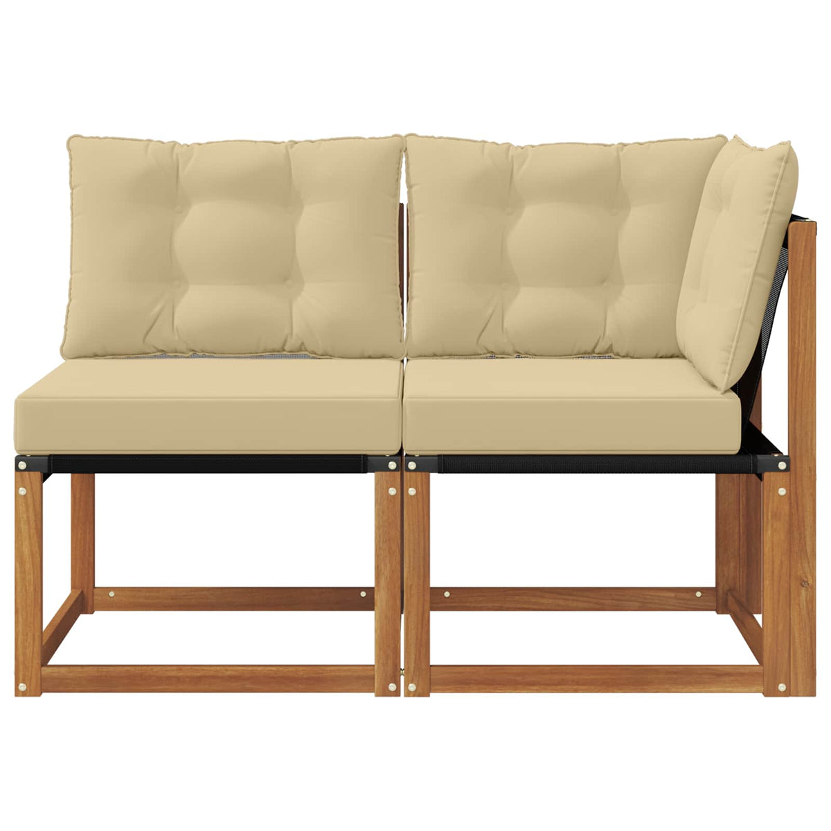 2 Stk. Outdoor Mittel- und Ecksofa Natur