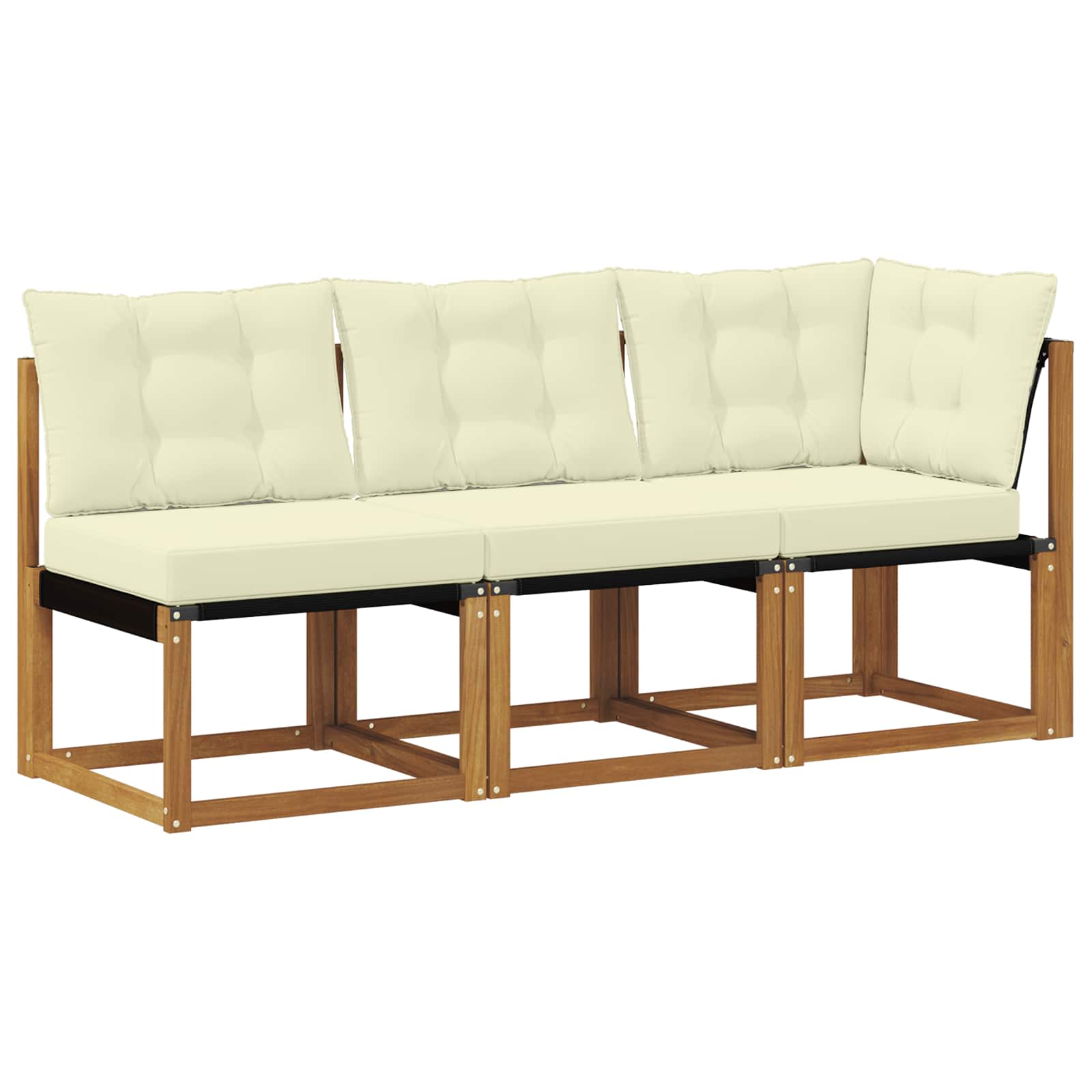 3 Stk. Outdoor Mittel- und Ecksofa Natur