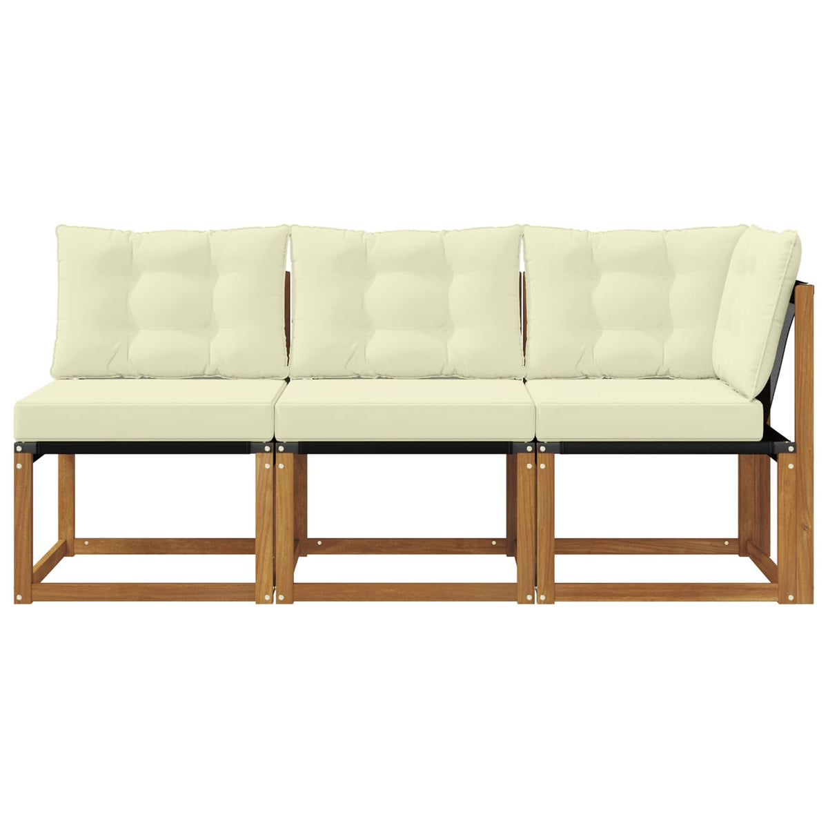 3 Stk. Outdoor Mittel- und Ecksofa Natur