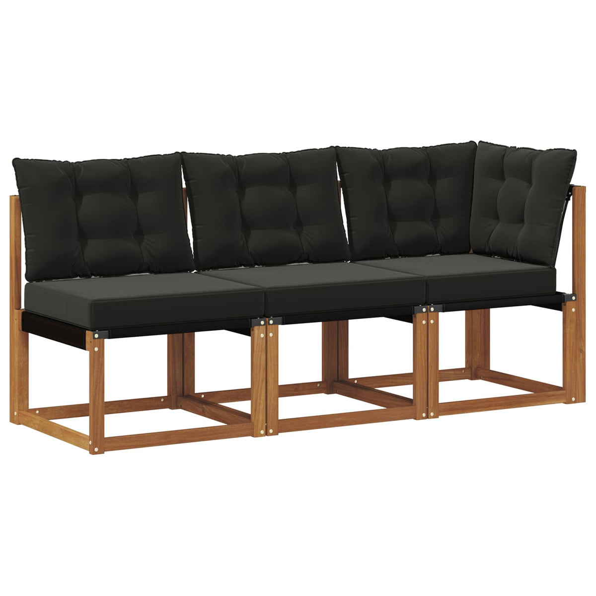 3 Stk. Outdoor Mittel- und Ecksofa Natur