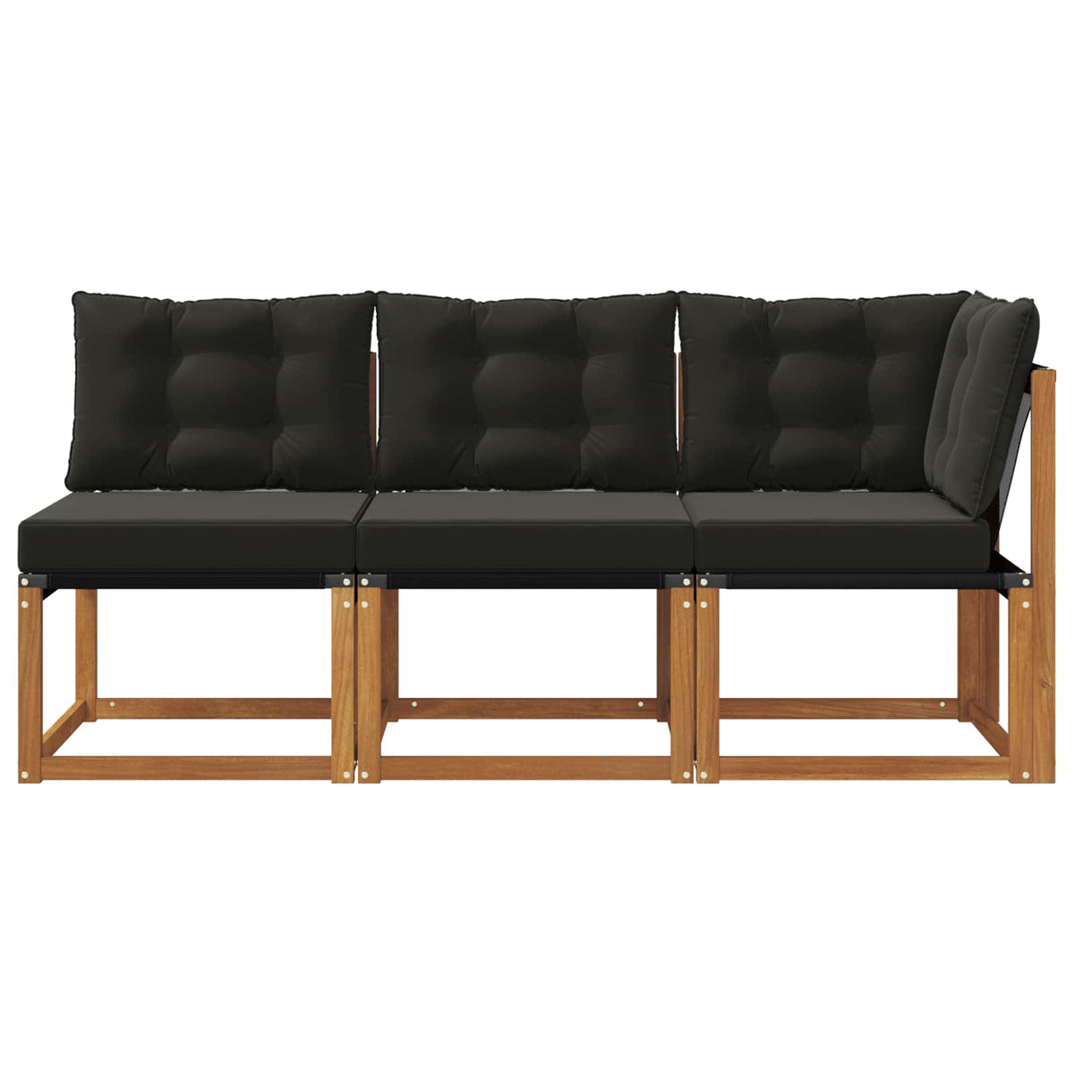 3 Stk. Outdoor Mittel- und Ecksofa Natur