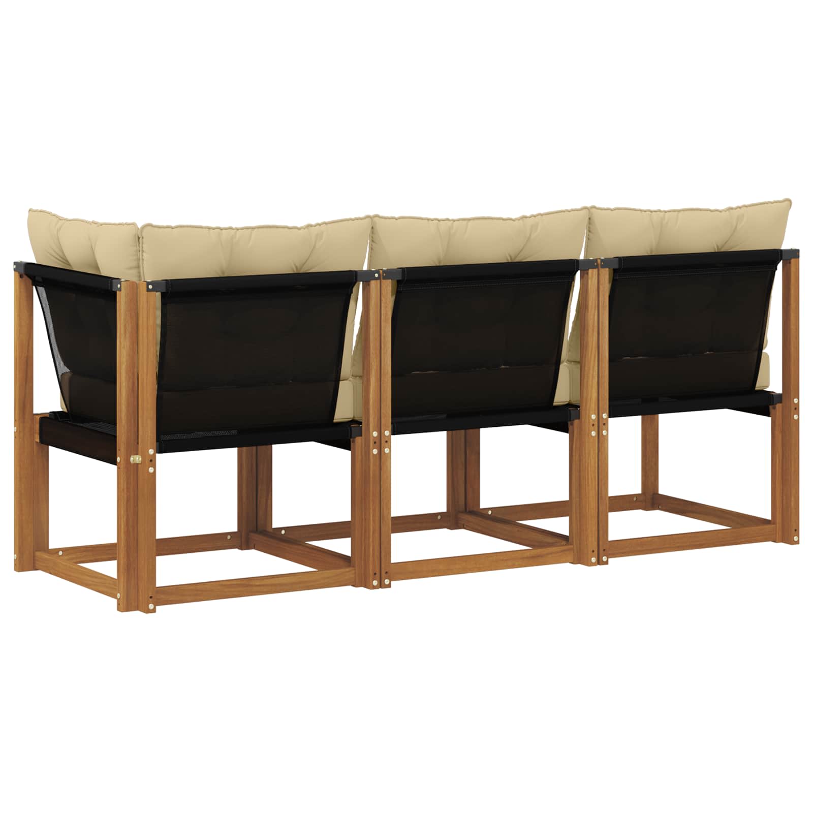 3 Stk. Outdoor Mittel- und Ecksofa Natur
