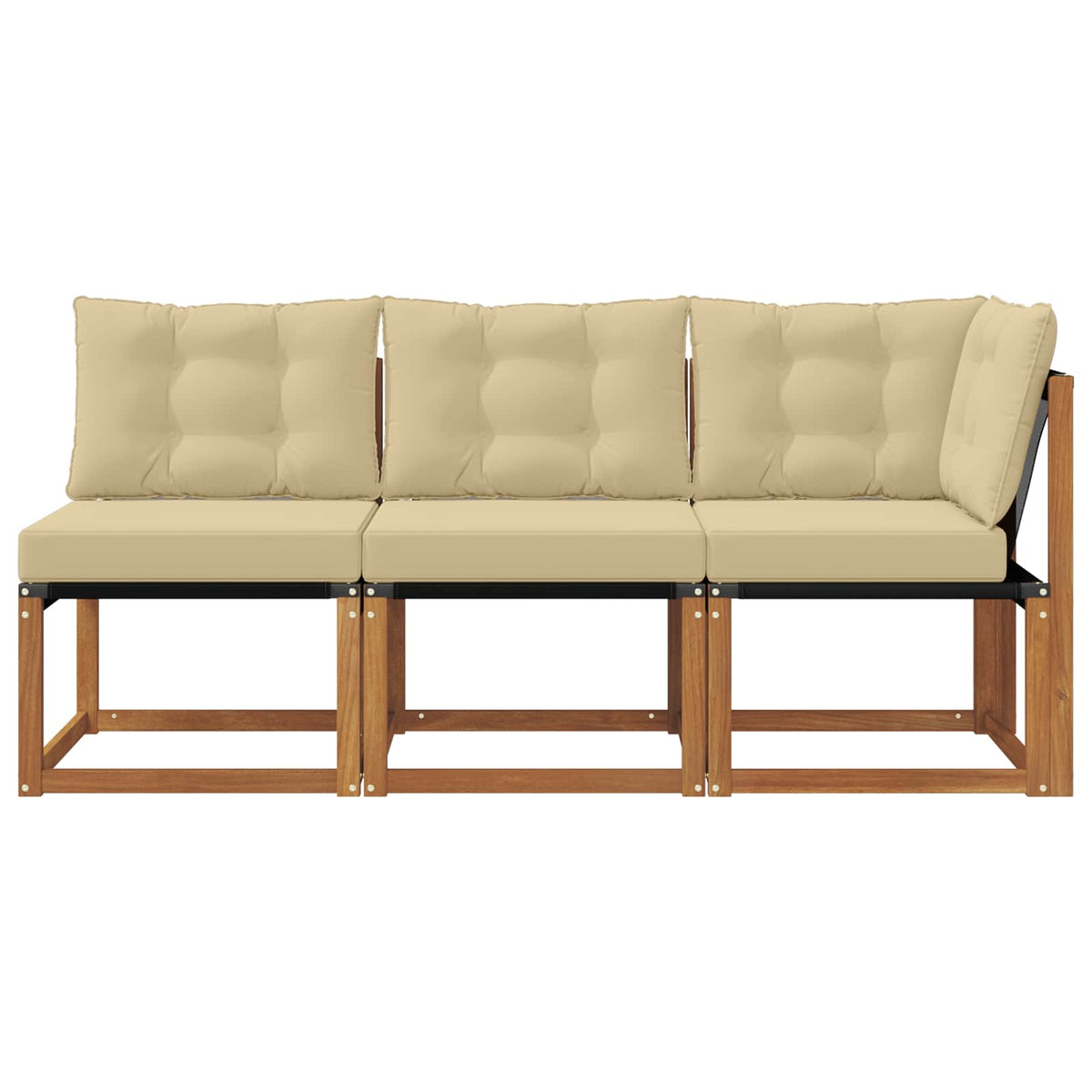 3 Stk. Outdoor Mittel- und Ecksofa Natur