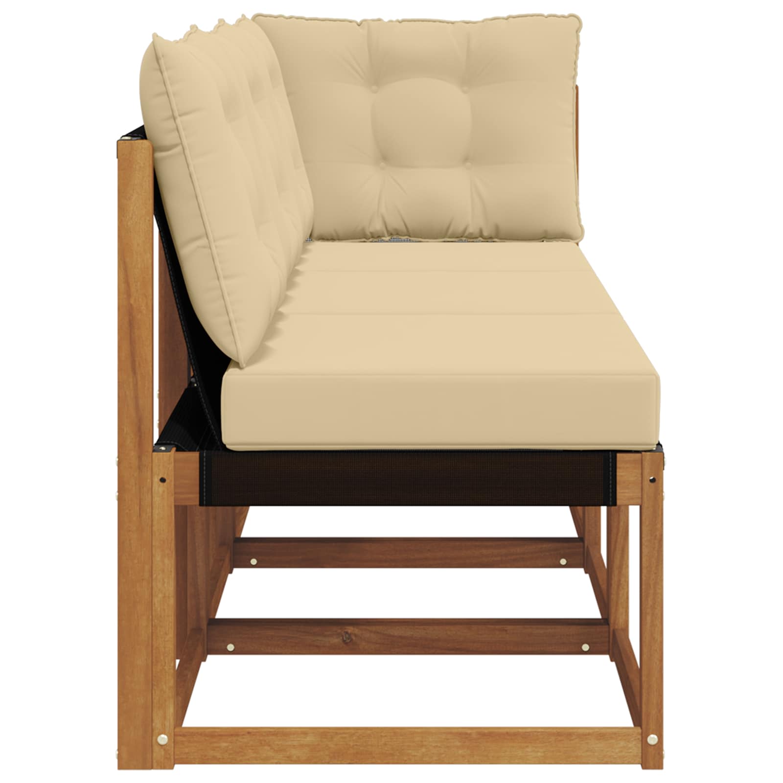 3 Stk. Outdoor Mittel- und Ecksofa Natur