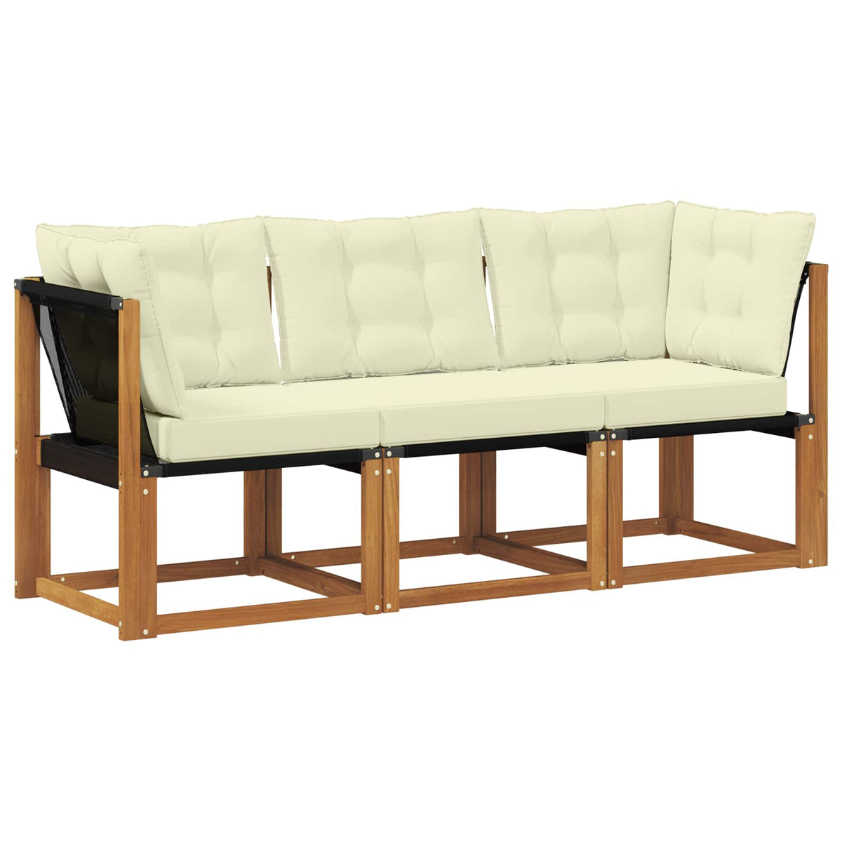 3 Stk. Outdoor Mittel- und Ecksofa Natur
