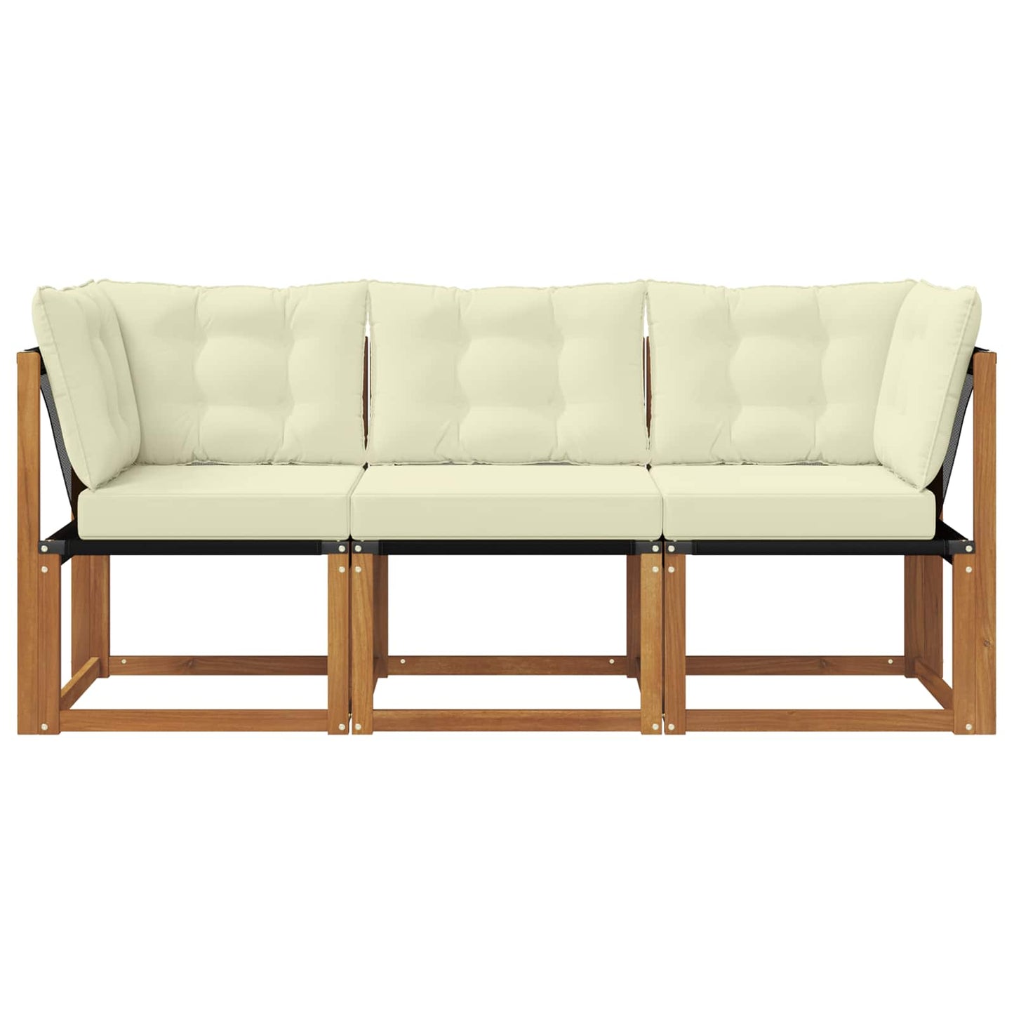 3 Stk. Outdoor Mittel- und Ecksofa Natur