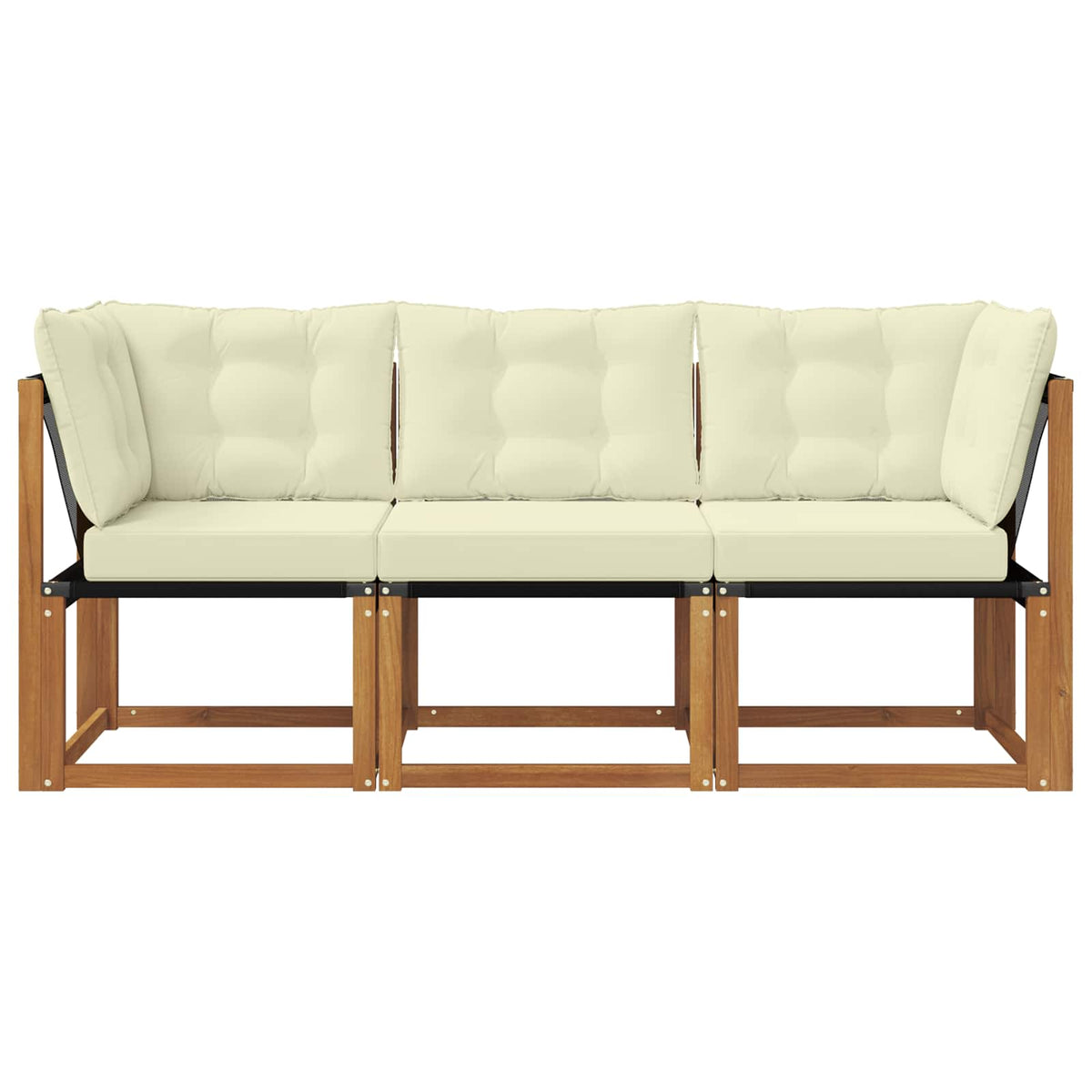 3 Stk. Outdoor Mittel- und Ecksofa Natur