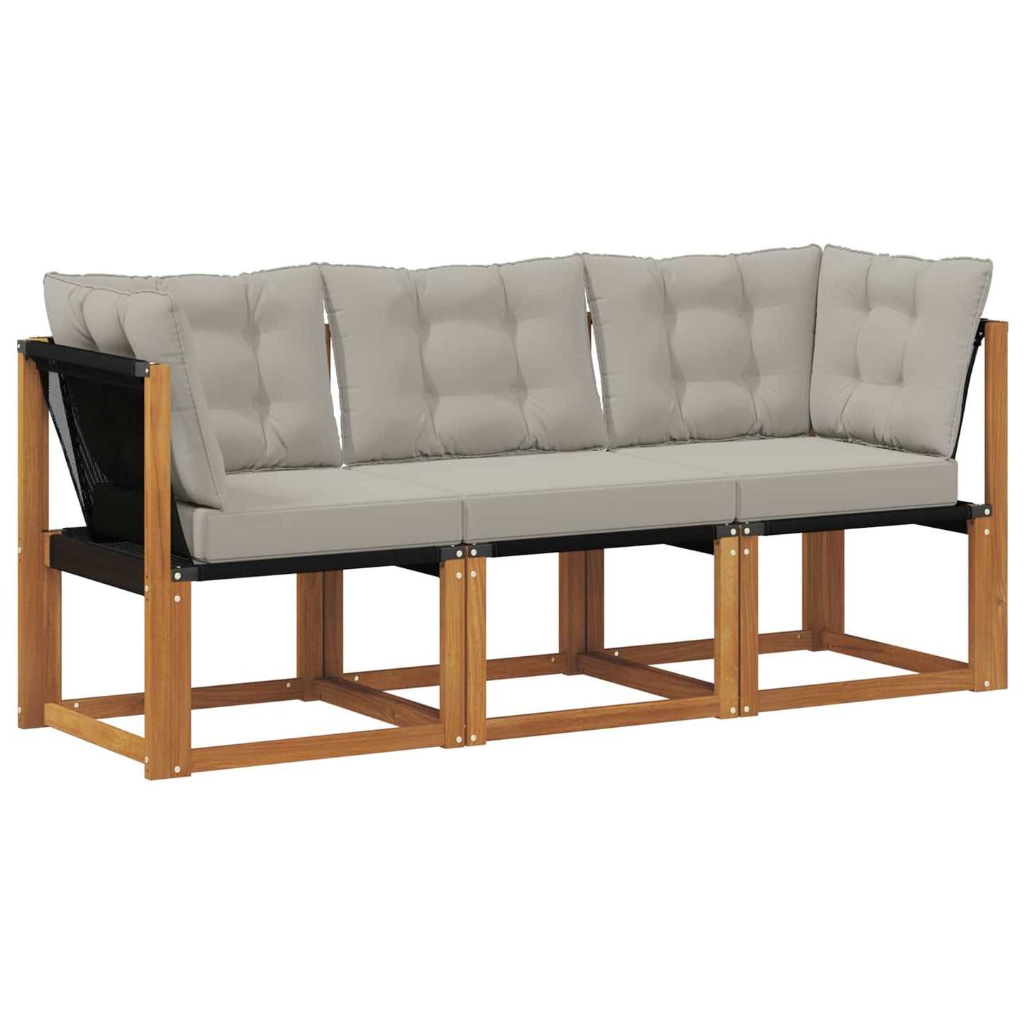 3 Stk. Outdoor Mittel- und Ecksofa Natur