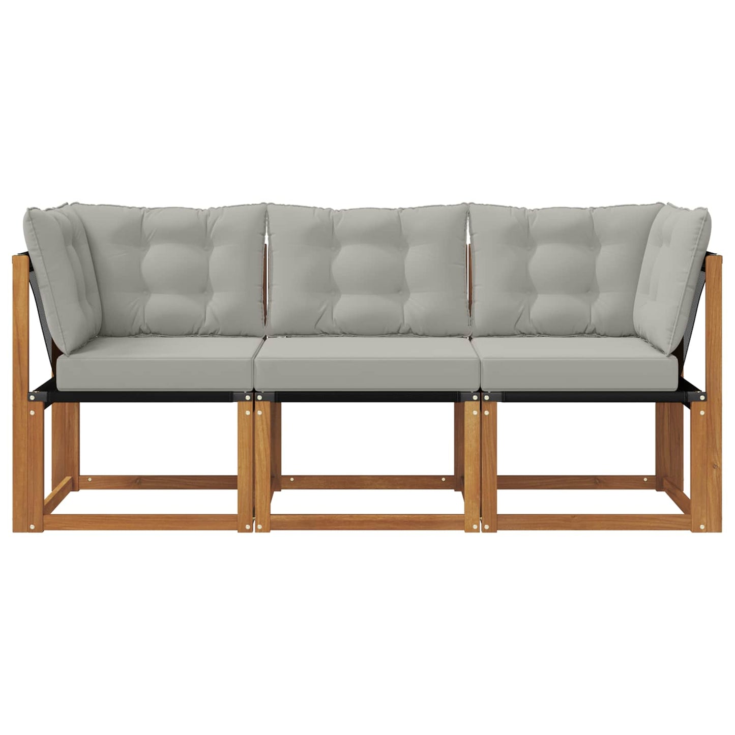 3 Stk. Outdoor Mittel- und Ecksofa Natur