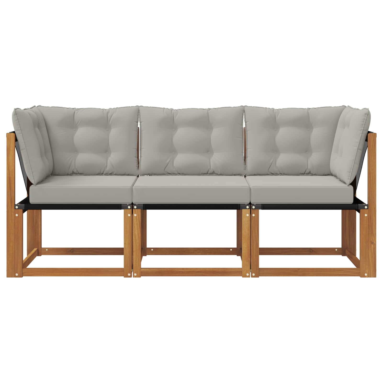 3 Stk. Outdoor Mittel- und Ecksofa Natur