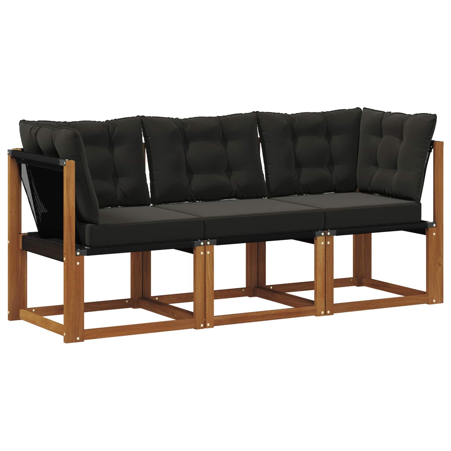 3 Stk. Outdoor Mittel- und Ecksofa Natur