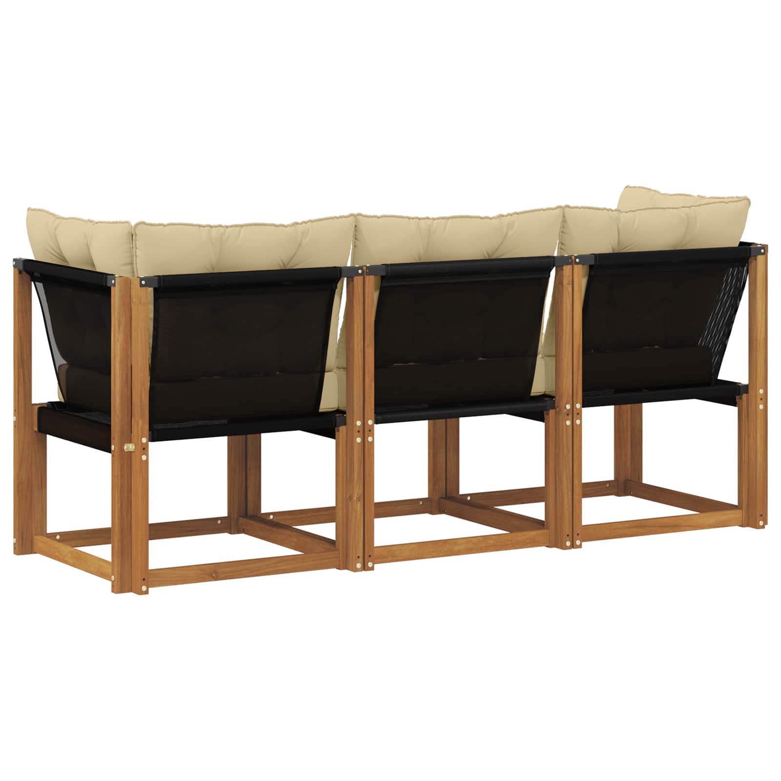 3 Stk. Outdoor Mittel- und Ecksofa Natur