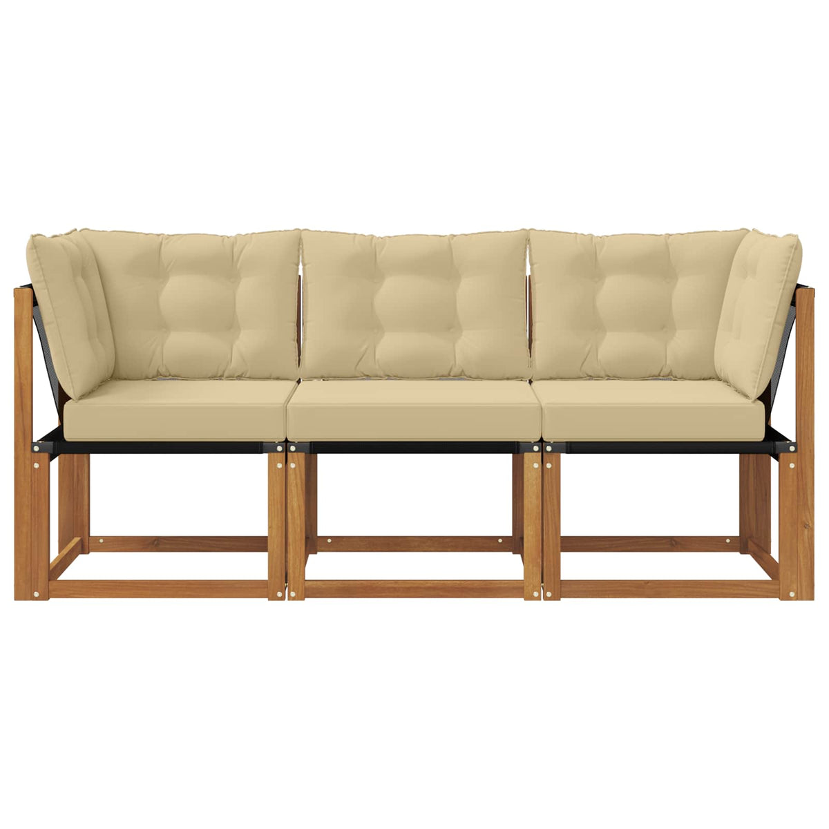 3 Stk. Outdoor Mittel- und Ecksofa Natur