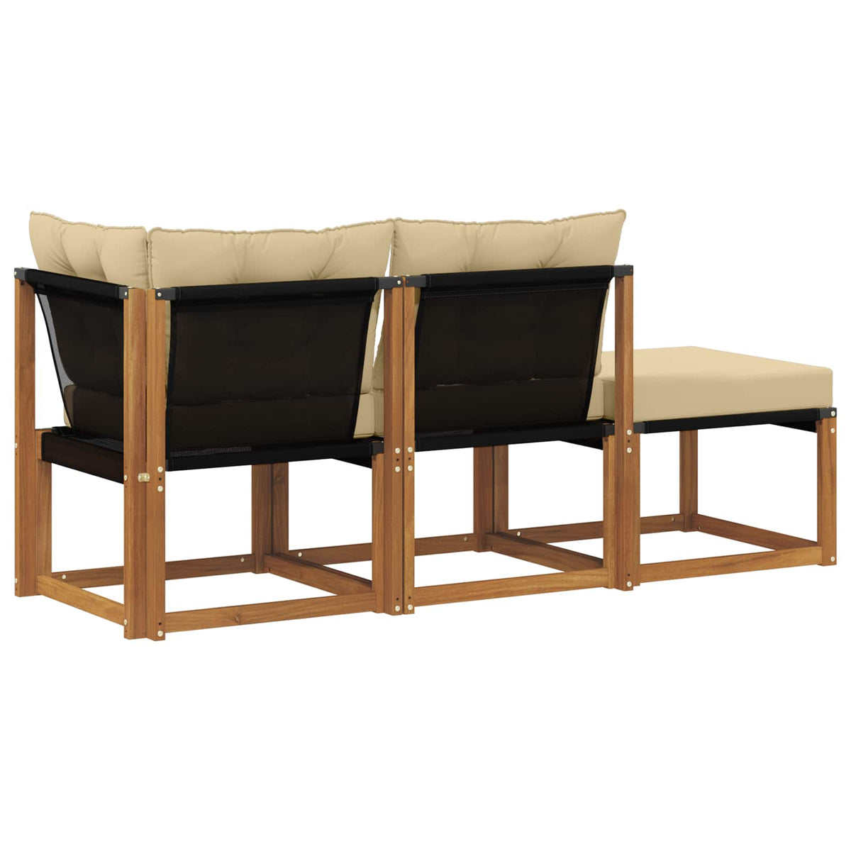 3 Stk. Ecksofa-Einheiten für draußen Natur und Beige