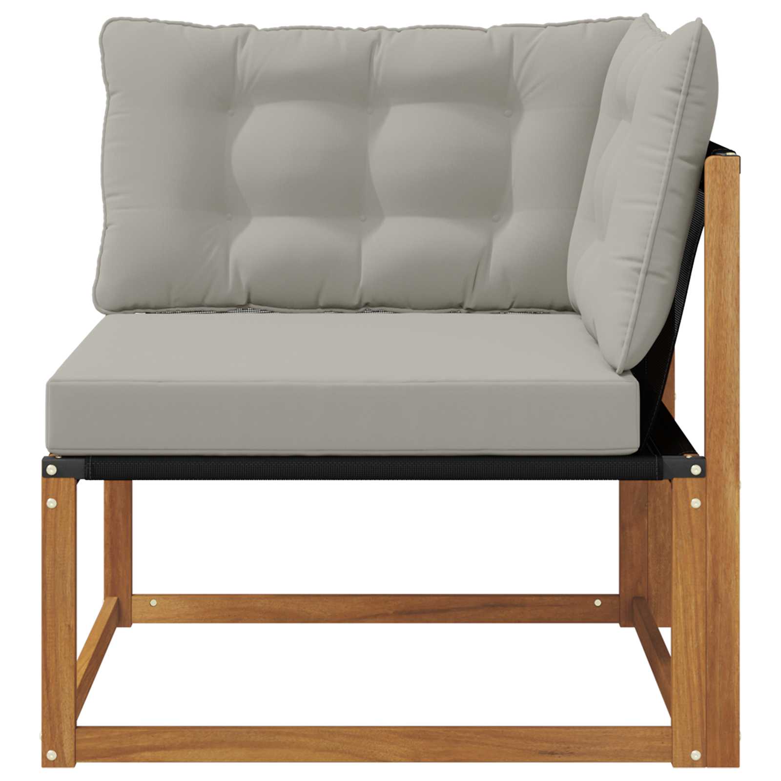 Outdoor Ecksofa Massivholz Akazie Natur