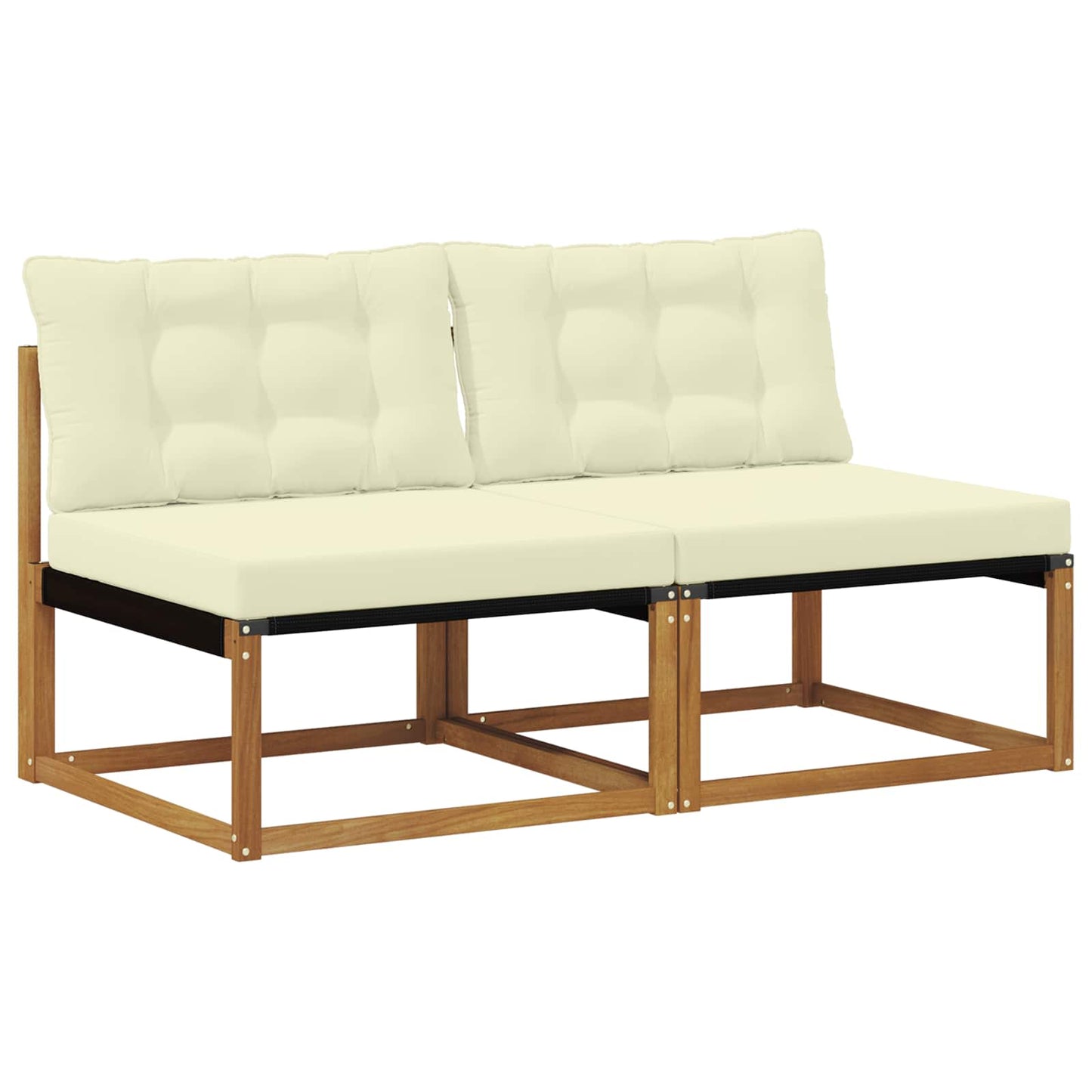 2 Stk. Outdoor Mittelsofa Massivholz Akazie Natur