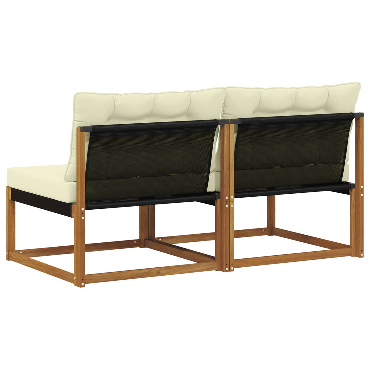 2 Stk. Outdoor Mittelsofa Massivholz Akazie Natur