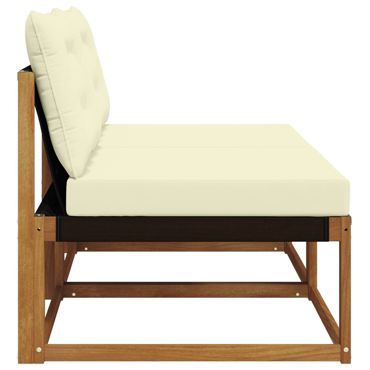 2 Stk. Outdoor Mittelsofa Massivholz Akazie Natur