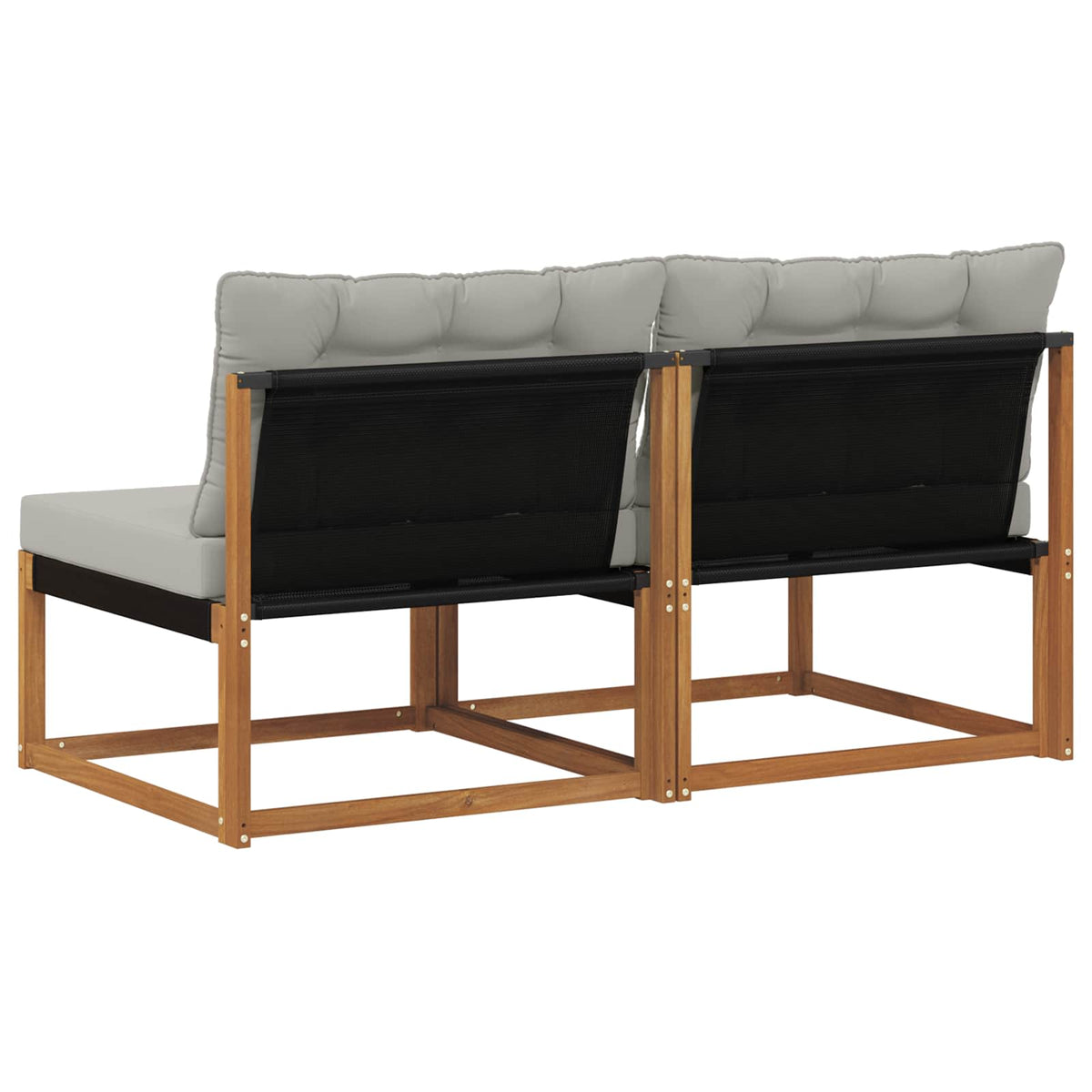 2 Stk. Outdoor Mittelsofa Massivholz Akazie Natur